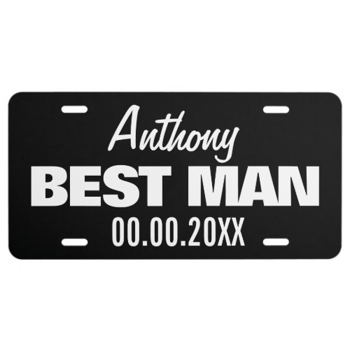Best Man wedding car license plate for groomsmen