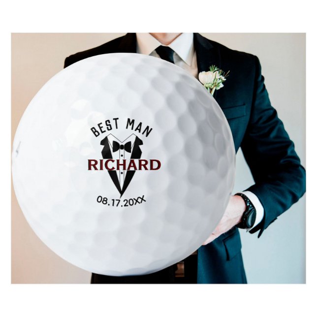 Best Man Wedding Custom Name Date Gift Golf Balls (Creator Uploaded)