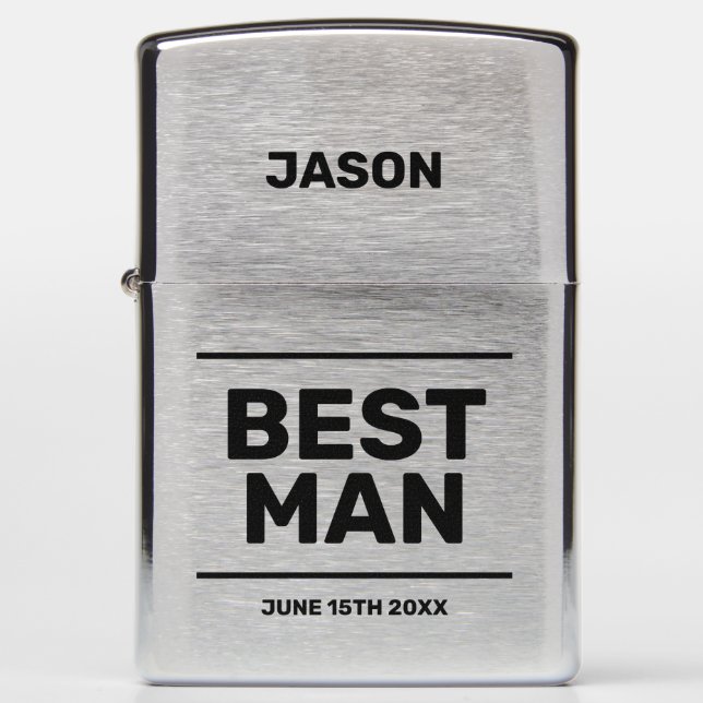 Best Man wedding favor from groom to groomsmen Zippo Lighter (Front)
