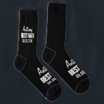 Best Man wedding favor socks gift for groomsmen<br><div class="desc">Best Man wedding favor socks gift for groomsmen. Personalized thank you and proposal gifts from groom to groomsman. Great for asking special friends and family members. Add your own name and date of marriage. Black and white modern typography design template.</div>