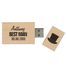 Best Man wedding favor USB wooden flash drive gift
