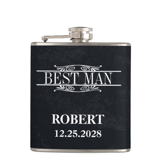 Best Man Wedding Flask (Front)