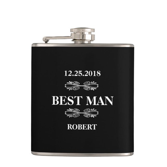 Best Man Wedding Flask (Front)