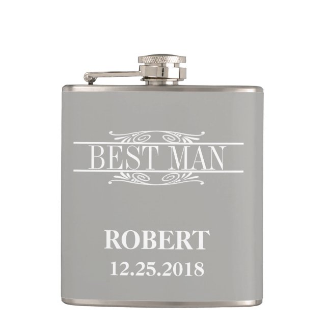 Best Man Wedding Flask (Front)