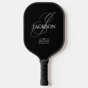 Best Man Wedding Gift Monogram + Name Modern Cool  Pickleball Paddle