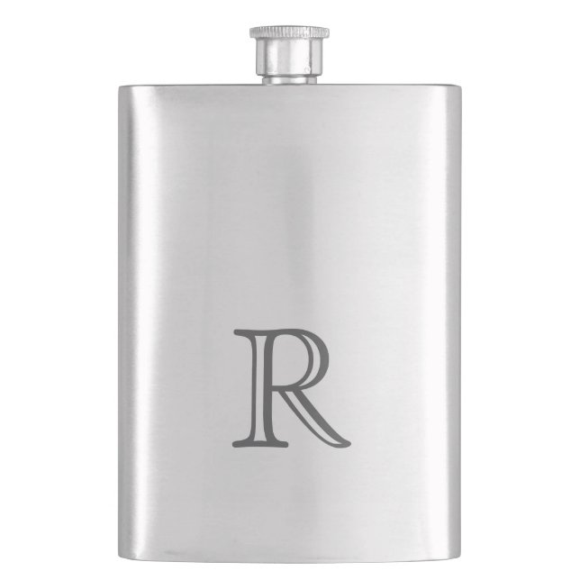 Best Man Wedding Gift Personalized Initial Flask (Front)
