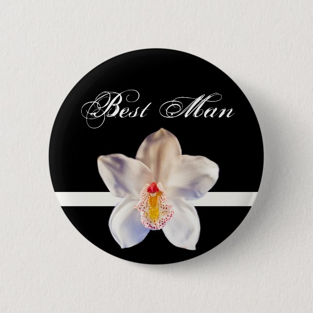 Best Man Wedding ID Badge Button (Front)