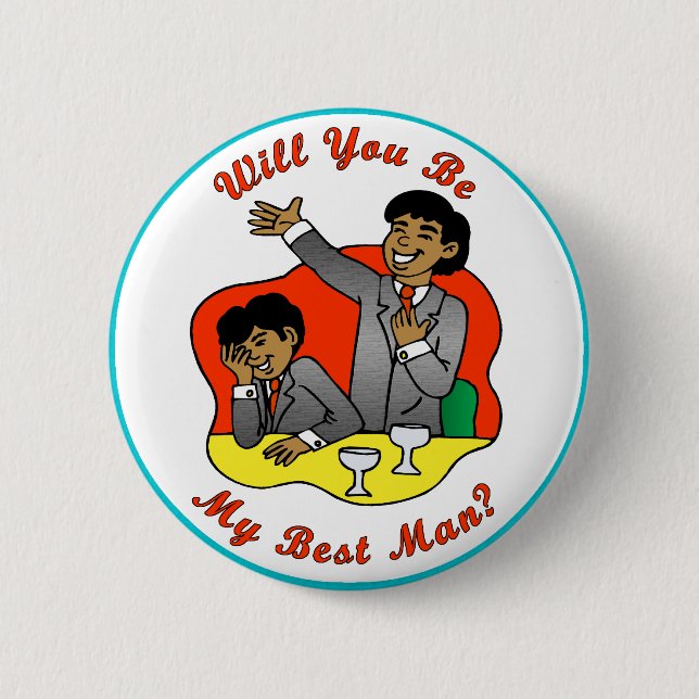 Best Man Wedding ID Button (Front)