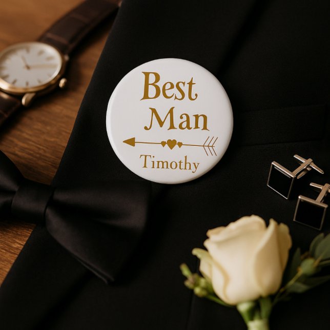 Best Man Wedding Party Badge  Button (Creator Uploaded)