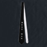 Best Man wedding party neck tie for groomsman<br><div class="desc">Best Man wedding party neck tie for groomsman. Elegant black and white design with custom text. Personalized party favors for best man,  groomsmen,  friends etc.</div>