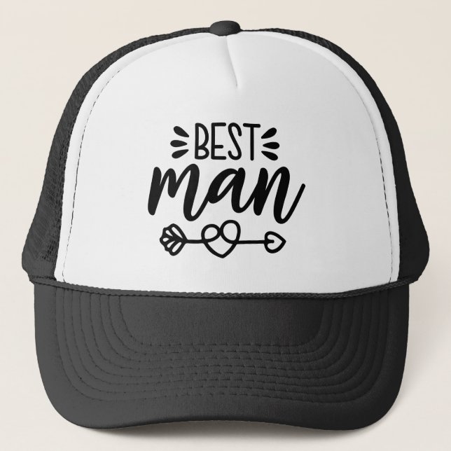 Best Man Wedding Trucker Hat (Front)