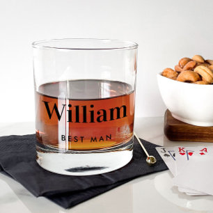 Best Man Wedding Whiskey Glass
