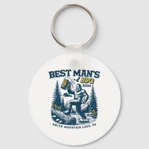 Best Man's Bbq Smith Mountain Lake Bigfoot  Keychain