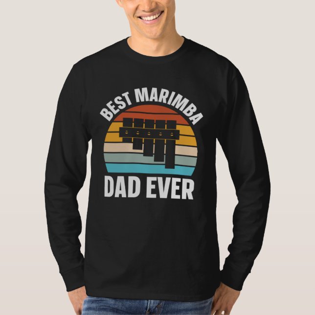 Best Marimba Dad Instrument Musician Retro T-Shirt (Front)
