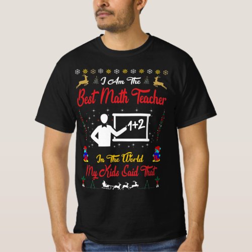 Best Math Teacher Christmas T_Shirt