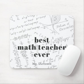 Best Math Teacher | Math Formula Monogram Mouse Pad
