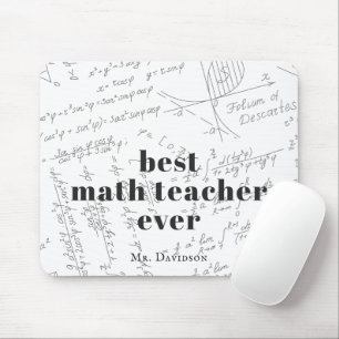 Best Math Teacher Math Formula Monogram Mouse Pad