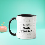 Best Math Teacher Math Formulas and Graphics Mug<br><div class="desc">Great math gift for the best math teacher that you know. Either if it's someone on your family or your favorite school teacher this mug is the delight for the recipient. The mug has a white background where soft mathematic formulas, equations and graphics are handwritten in grey color. Over the...</div>
