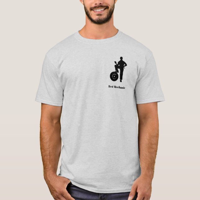 Best Mechanic Black Silhouette T-Shirt (Front)