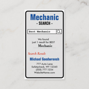 Best Mechanic Business Card