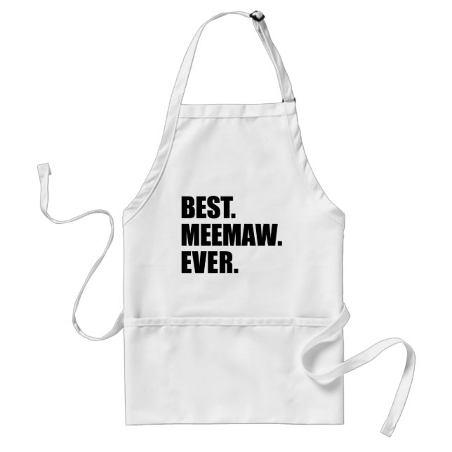 Best Meemaw Ever Grandmother Adult Apron (Front)