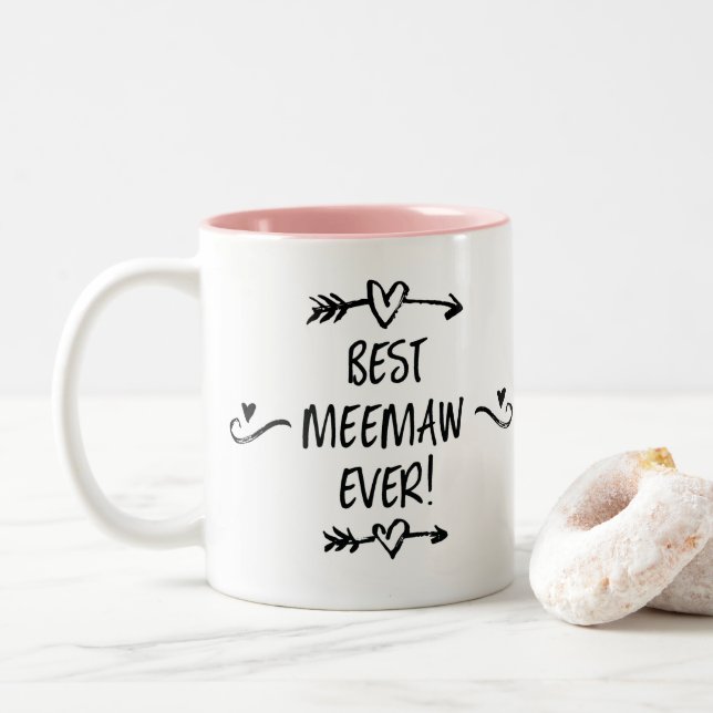 Best MeeMaw Ever Two-Tone Coffee Mug (With Donut)