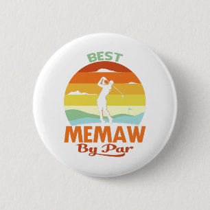 Best Memaw By Par Father's Day Golf Shirt Gift Button