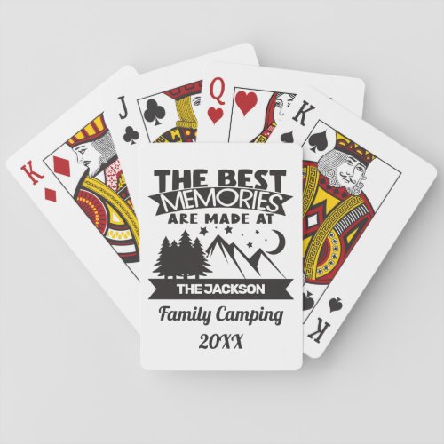 Best memories are made at family camping custom poker cards