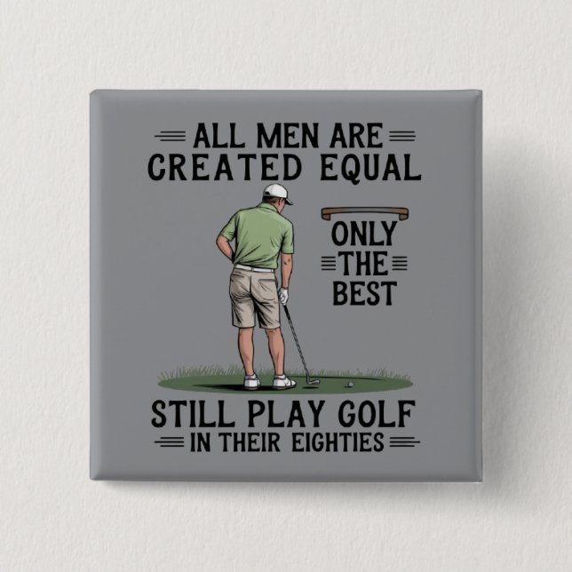 Best Men Play Golf Eighties Funny Golfer Golfing  Button (Front)