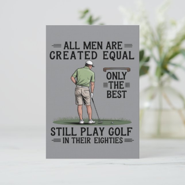 Best Men Play Golf Eighties Funny Golfer Golfing  Invitation (Standing Front)