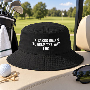 Best Men's Golf Bucket Hat Funny Custom Black