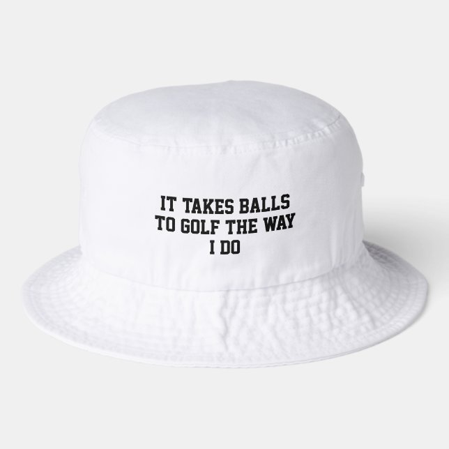 Best Men's Golf Bucket Hat Funny Custom White (Front)
