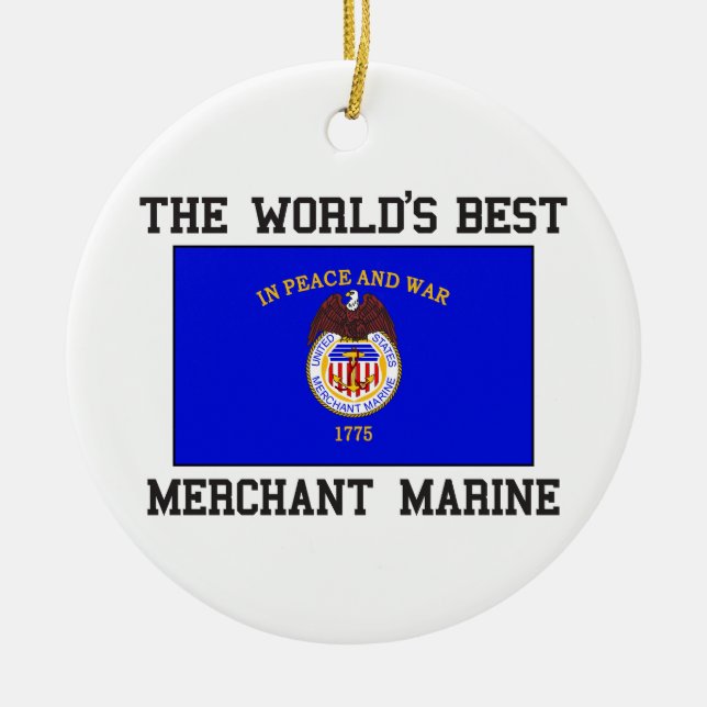 Best Merchant Marine Ceramic Ornament (Front)