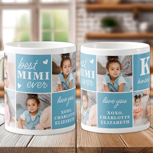 Best MIMI Ever Custom 7 Photo Collage Grandmother  Coffee Mug