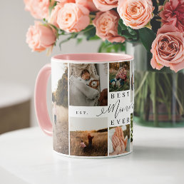 Best Mimi Ever | Elegant Script 8 Photo Collage Two-Tone Coffee Mug