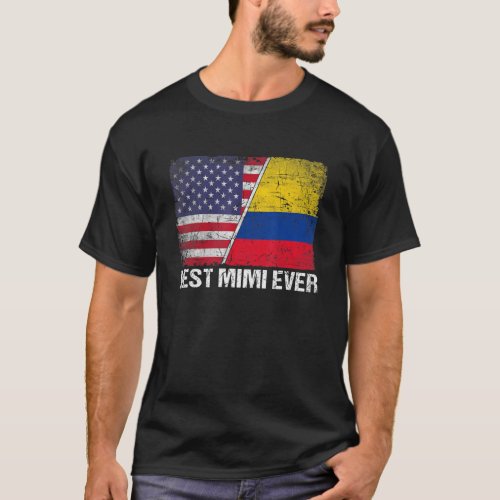Best Mimi Ever  Mothers Day Colombia Us Flag T_Shirt