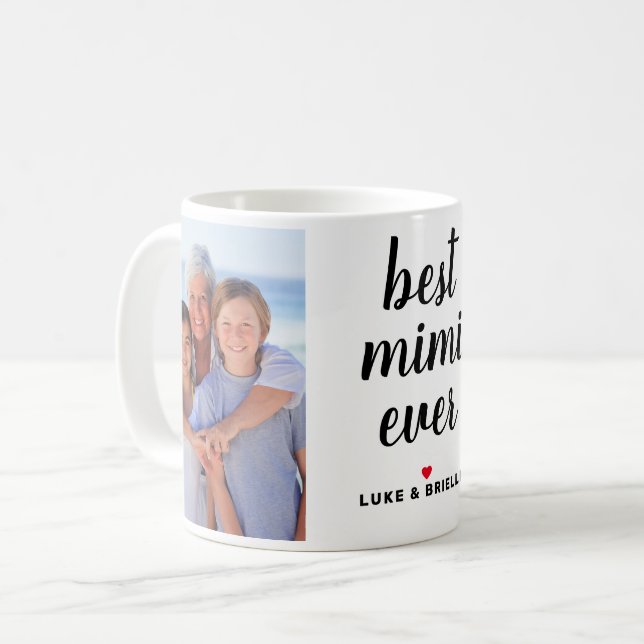 Best Mimi Ever Personalized Mothers Day Photo Coffee Mug (Front Left)
