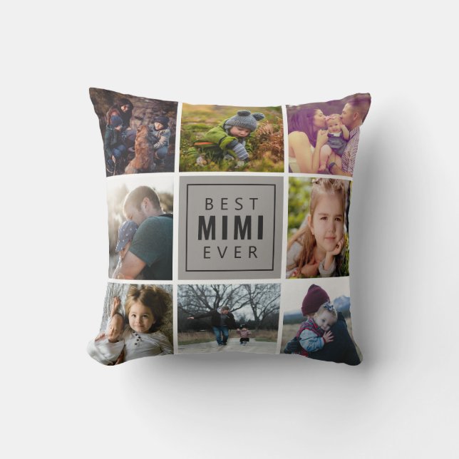 Best Mimi Ever Photo Throw Pillow (Front)