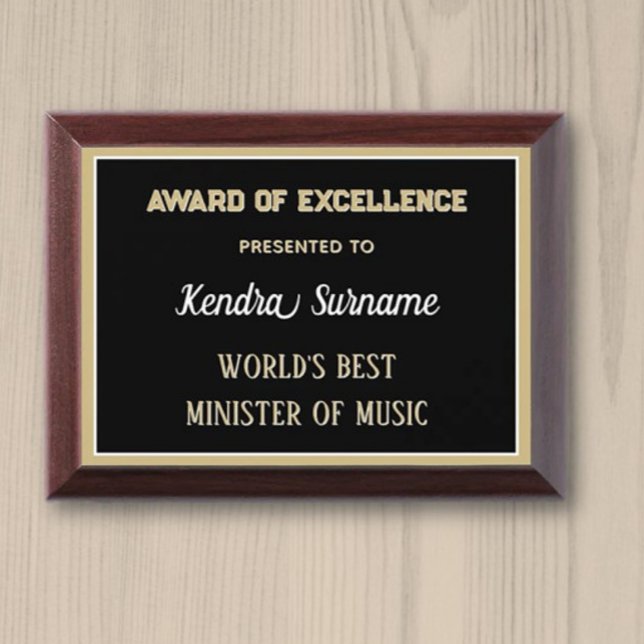 Best Minister of music Award Plaque (Creator Uploaded)