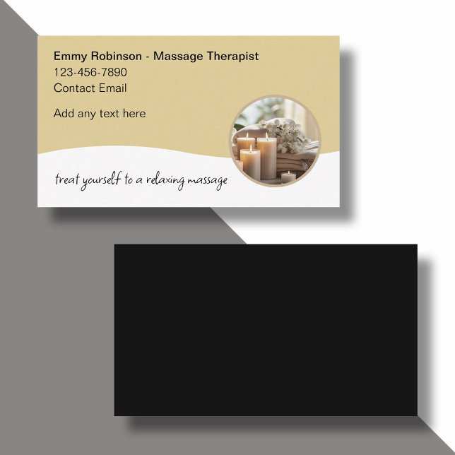 Best Modern Massage Therapist Spa Business Cards (Creator Uploaded)