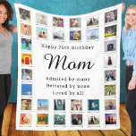 Best Mom 70th Birthday Photo Collage White Fleece Blanket<br><div class="desc">Celebrate your Mom's 70th birthday in style with this custom fleece blanket! Show your Mom how much you love her with this gorgeous photo collage template featuring your favorite memories and moments together. This warm and cozy blanket is the perfect way to make sure Mom will never forget this special...</div>