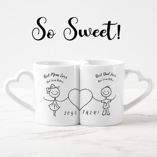 Best Mom and Dad Ever Cute Black & White Coffee    Mug Set