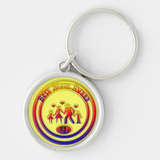 Best Mom Award Rainbow Family Keychain