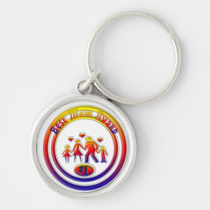 Best Mom Award Rainbow Family Keychain