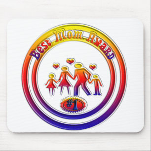 Best Mom Award Rainbow Family Mouse Pad