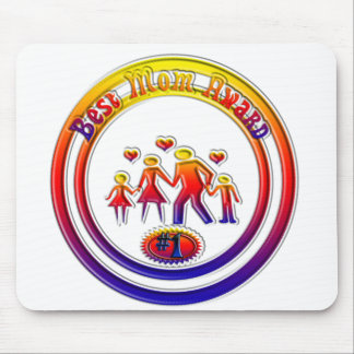 Best Mom Award Rainbow Family Mouse Pad