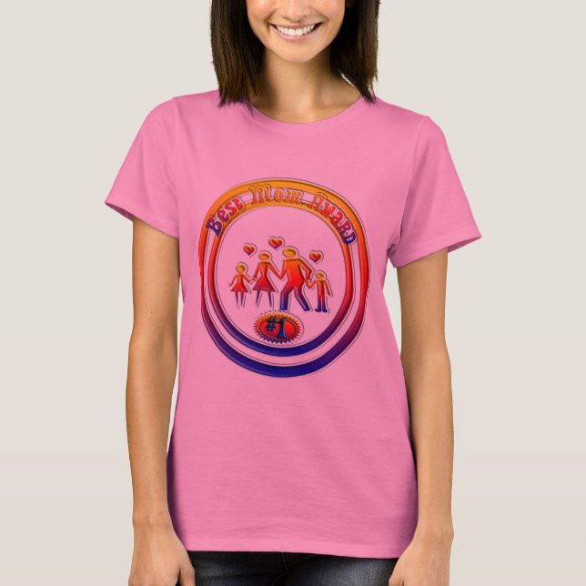 Best Mom Award Rainbow Family T-Shirt (Front)