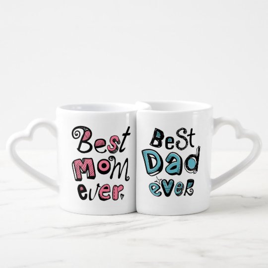 best mom best dad ever text design coffee mug set zazzle com