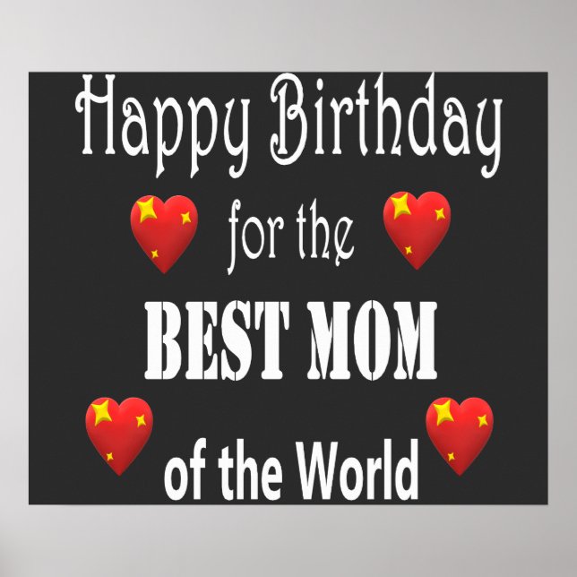 Best Mom Birthday Design Poster (Front)