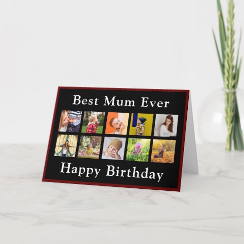 Best Mom Birthday Photo Collage InstagramTemplate Card